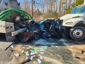 Driver Flown to Trauma Center with Life-Threatening Injuries After Tesla Is Crushed Between Two Commercial Vehicles in Calvert County