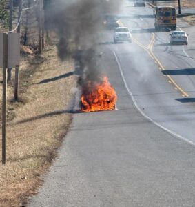 No Injuries Reported After Vehicle Fire in Great Mills