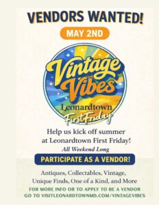 Leonardtown Business Association Seeks Vendors for Vintage Vibes Weekend