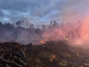 Firefighters Quickly Contain and Extinguish Large Brush Fire in Leonardtown Despite Terrain Complications