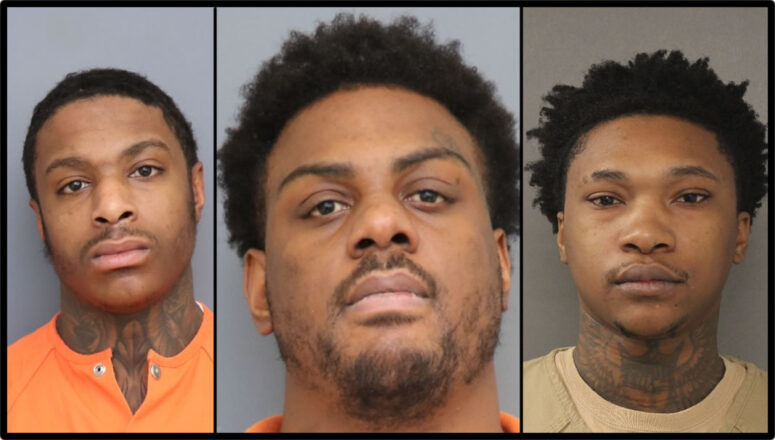 Ravon Davis, age 29 of Clinton; Foday Ladie, age 28 of Brandywine; and Terell Greene, age 26 of Lexington Park