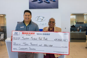 Sheehy Hyundai of Waldorf Donates $3,000 to the Southern Maryland Food Bank to Help Fight Hunger