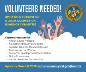 New Members Sought for St. Mary’s County Boards, Commissions & Committees
