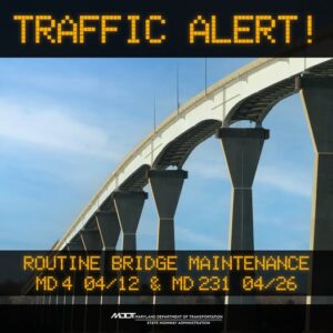 MDOT SHA to Perform Routine Maintenance This Month on Southern Maryland Bridges