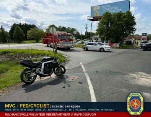 Helicopter Requested for Serious Crash Involving Motorcycle in Mechanicsville