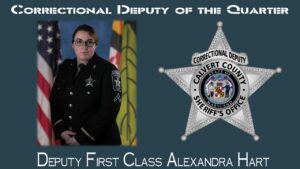 Calvert County Sheriff’s Office Recognizes DFC Alexandra Hart As Detention Center’s Correctional Deputy of the 1st Quarter for 2026