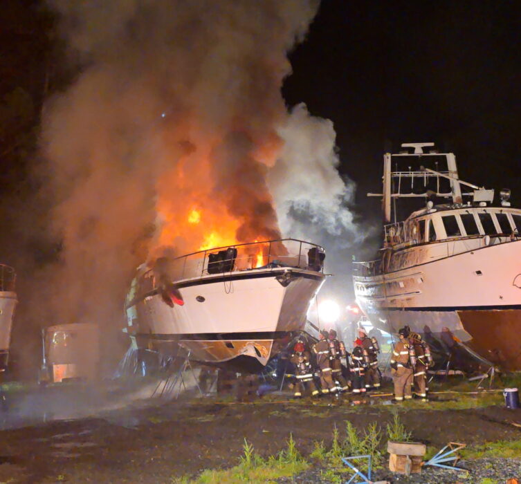Late-Night Boat Fire in Drayden Causes $125K in Damage, Investigation Underway
