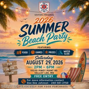 4th Annual Beach Party at Second District Volunteer Fire/Rescue Department – Saturday, August 29th, 2026