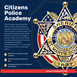 St. Mary’s County Sheriff’s Office Accepting Applications for 2026 Citizens Police Academy